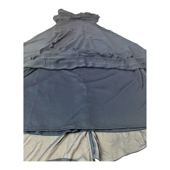 After Six Midnight Blue V-Neck Split Sleeve Blouson Bodice Maxi Dress - 1565  6R - Picture 11 of 14